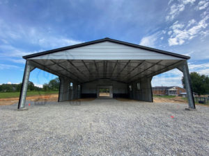 Steel barn delivered in Alabama.