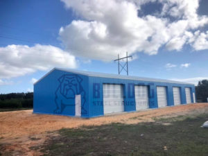 custom blue metal garage in illinois